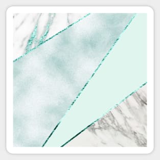 Cool ocean turquoise with grey marble Sticker
